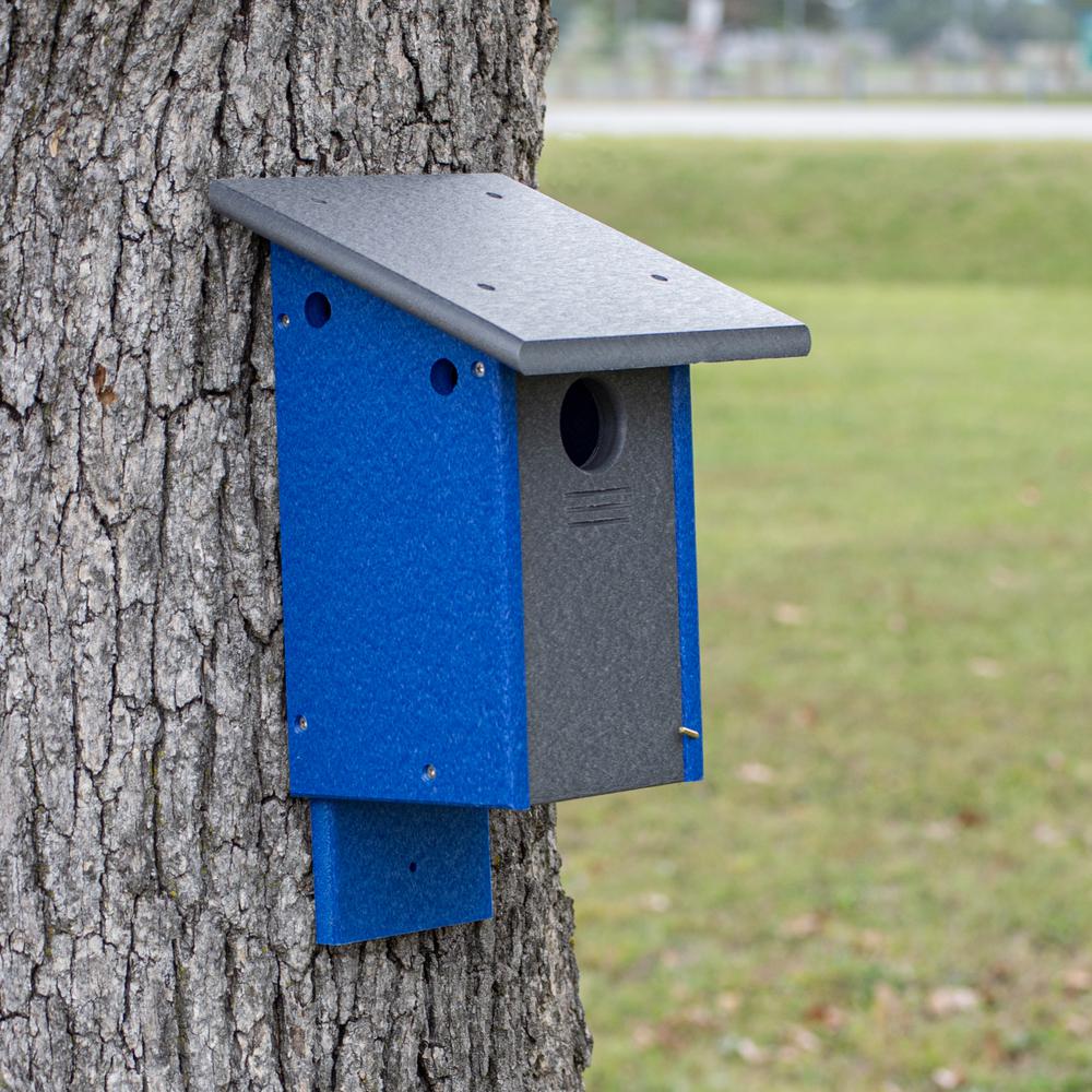 Blue Bird House Made of High Density Poly Resin. Picture 6