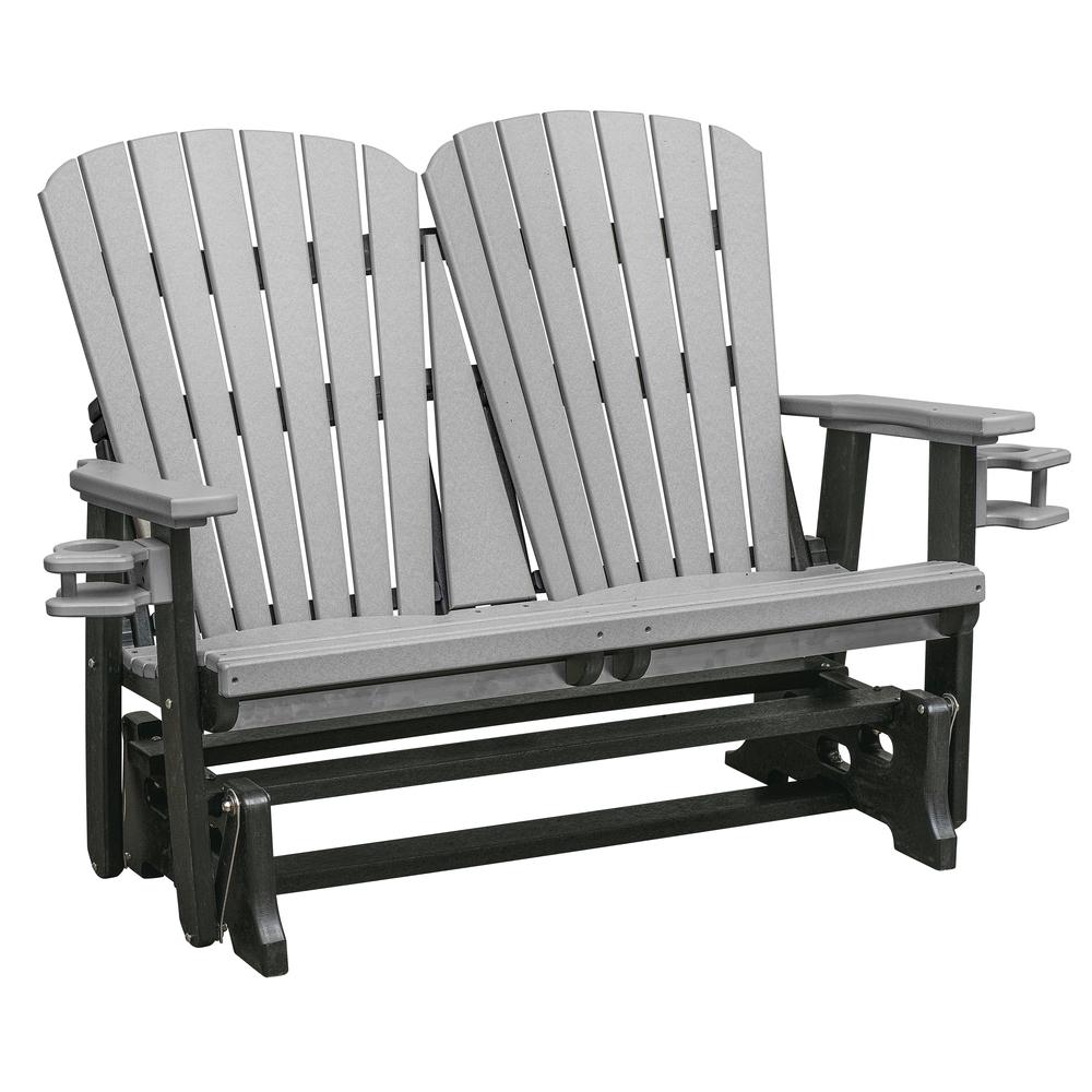 OS Home and Office Dual Fan Back Glider in Light Grey with a Black Base. Picture 2