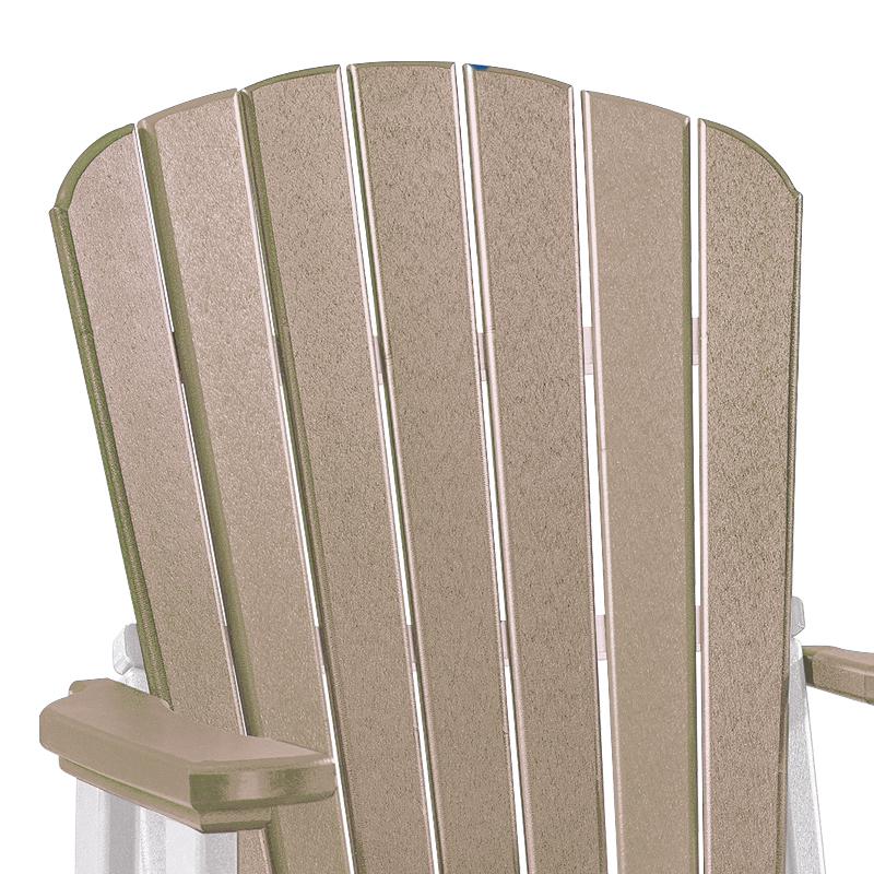 OS Home and Office Model 515WWWT-K Double Glider with Center Table in Weatherwood with a White Base, Made in the USA. Picture 4