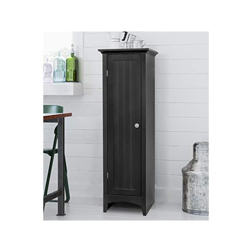 One Door Kitchen Storage Pantry in Black. Picture 1