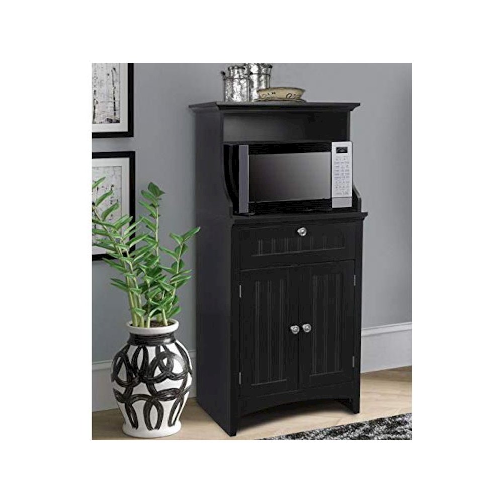 Microwave/Coffee Maker Utility Cabinet in Black. Picture 1