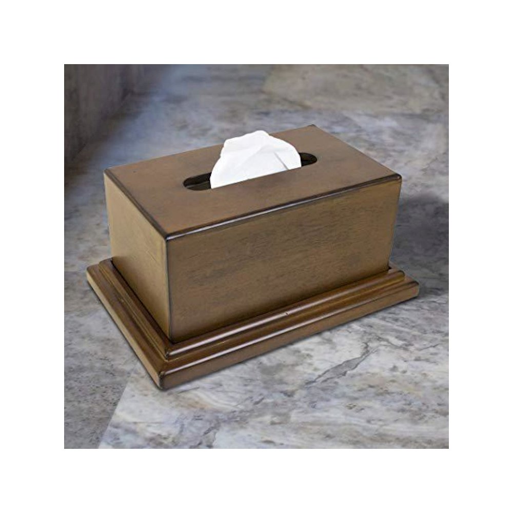 Decorative Wood Tissue Box with Hidden Concealment Compartment for your Valuables. Picture 1