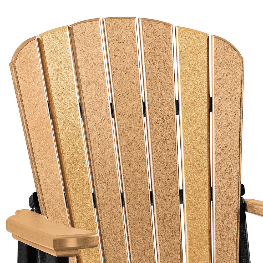 OS Home and Office Model 515CBK Fan Back Glider in Cedar with a Black Base, Made in the USA. Picture 4