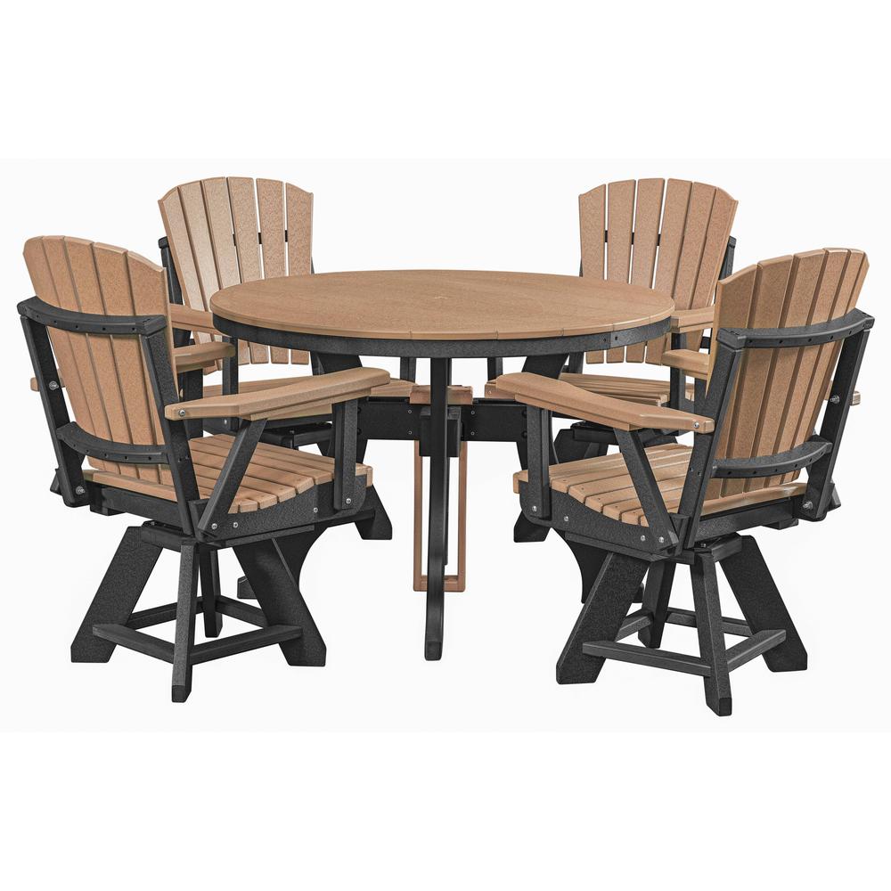 Five Piece Round Dining Height Dining Set in Cedar with a Black Base. Picture 1