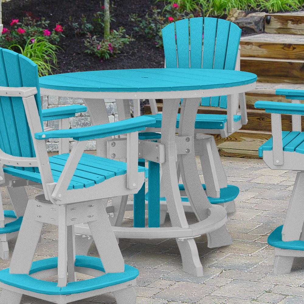 OS Home and Office Model 44R-C-ARW Counter Height Round Table in Aruba Blue with White Base. Picture 5