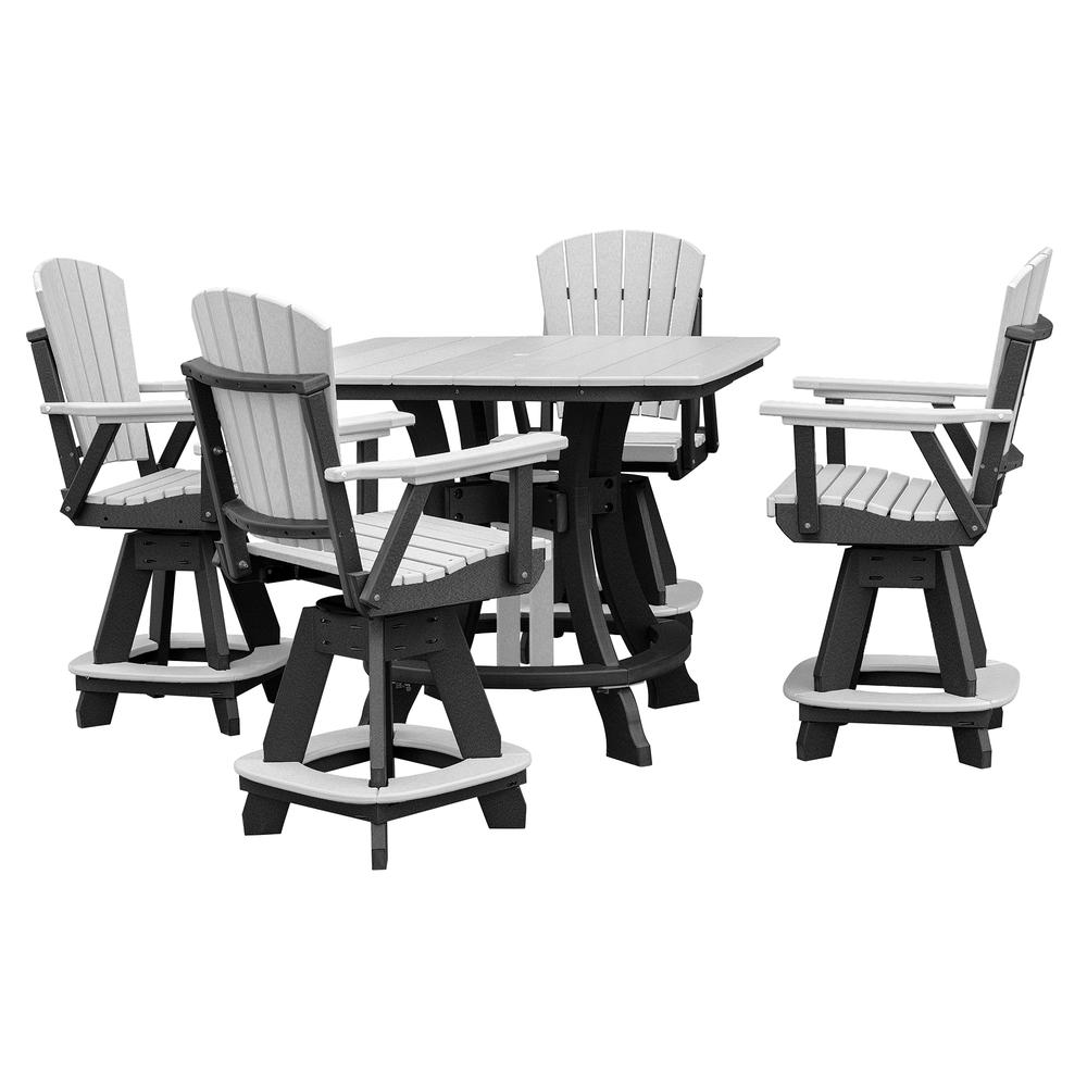 OS Home and Office Model 44S-C-LGB Counter Height Square Table in Light Gray with Black Base. Picture 6