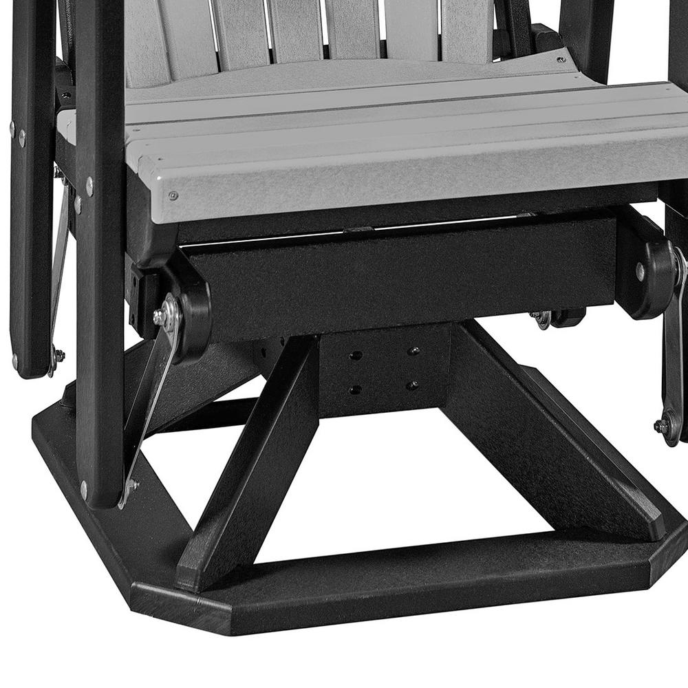 Fan Back Swivel Glider in Light Gray and Black. Picture 5