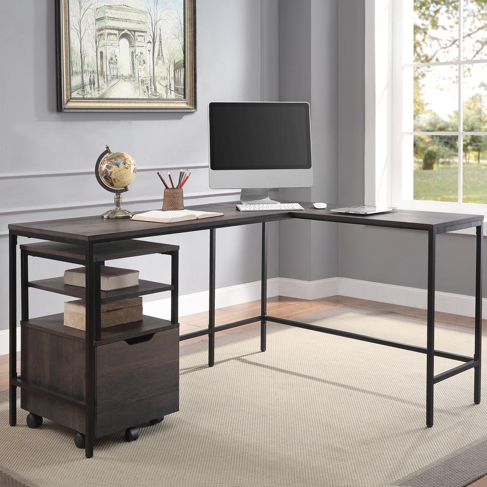 Contempo L-shaped Desk in Ozark Ash finish, CNT41-AH. Picture 3