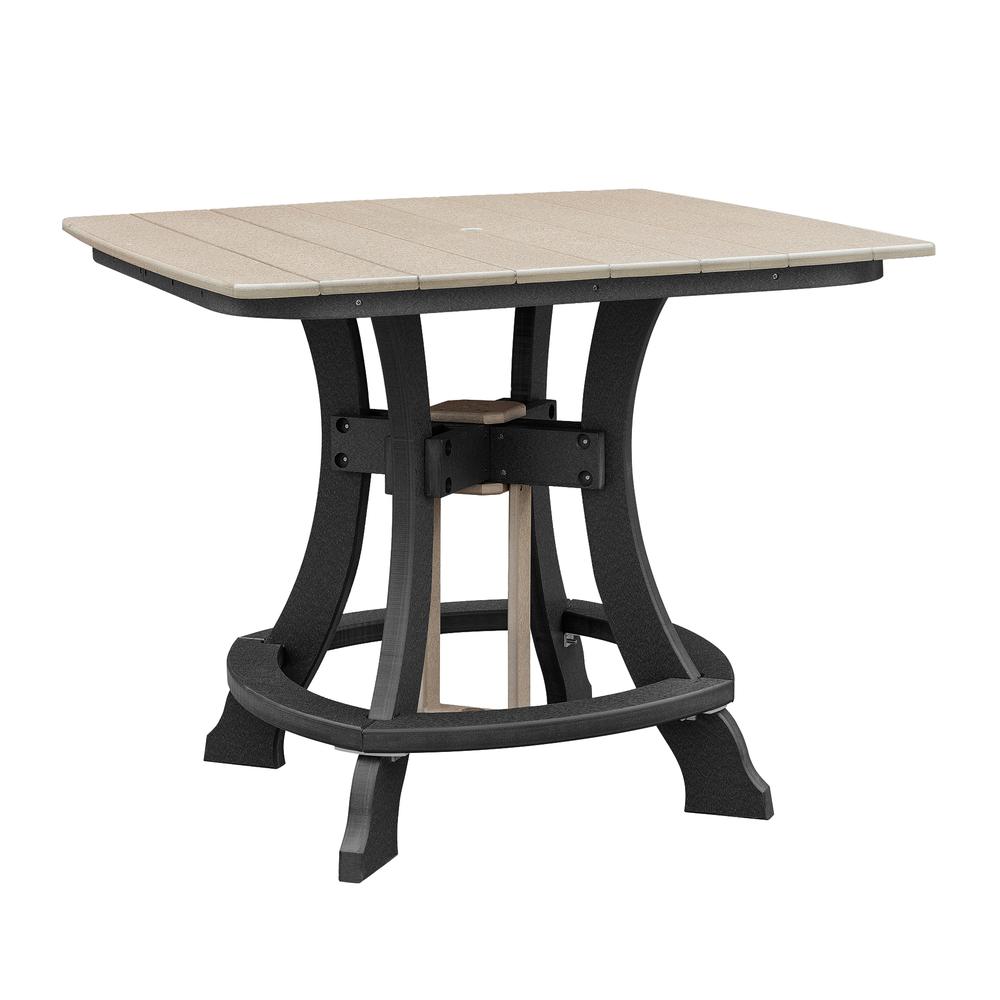 OS Home and Office Model CS130WWBK-K Five Piece Square Counter Height Dining Set in Weatherwood on a Black Base. Picture 5
