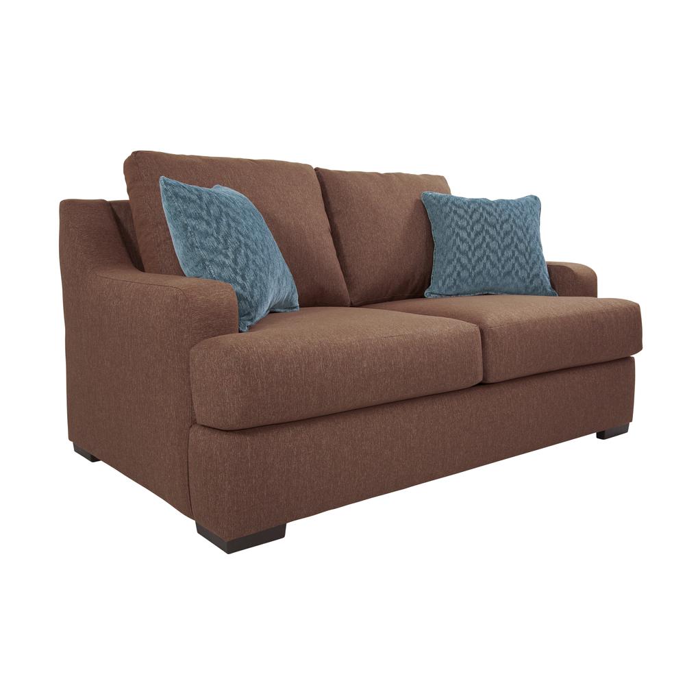 American Furniture Classics Model 8-020-A65V2 Earthtone Cinnamon Sloped Track Arm Loveseat. Picture 1