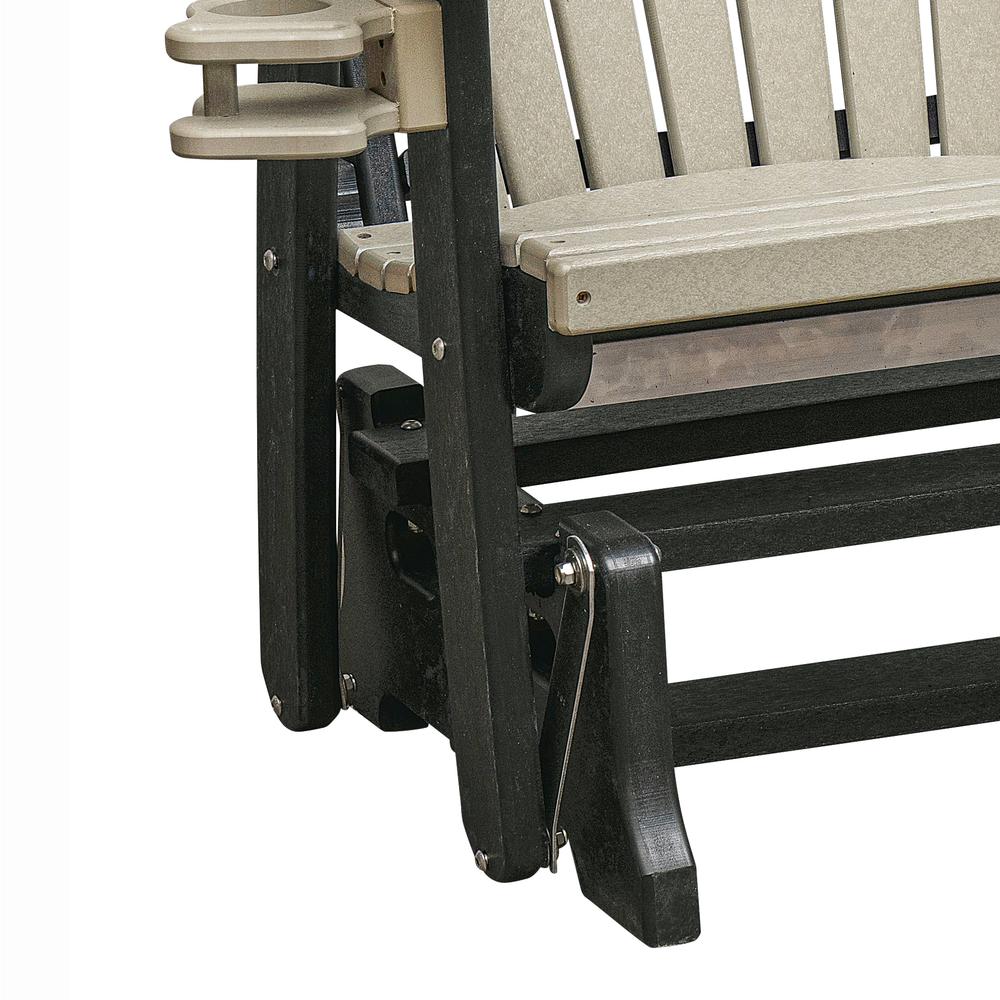 OS Home and Office Dual Fan Back Glider in Weatherwood with a Black Base. Picture 5