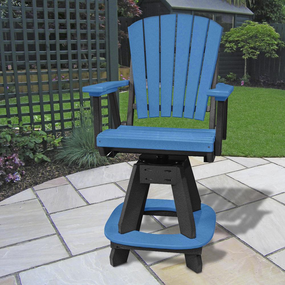 OS Home and Office Model 130-C-BBK Counter Height Swivel Arm Chair in Blue with a Black Base, Made in the USA. Picture 1