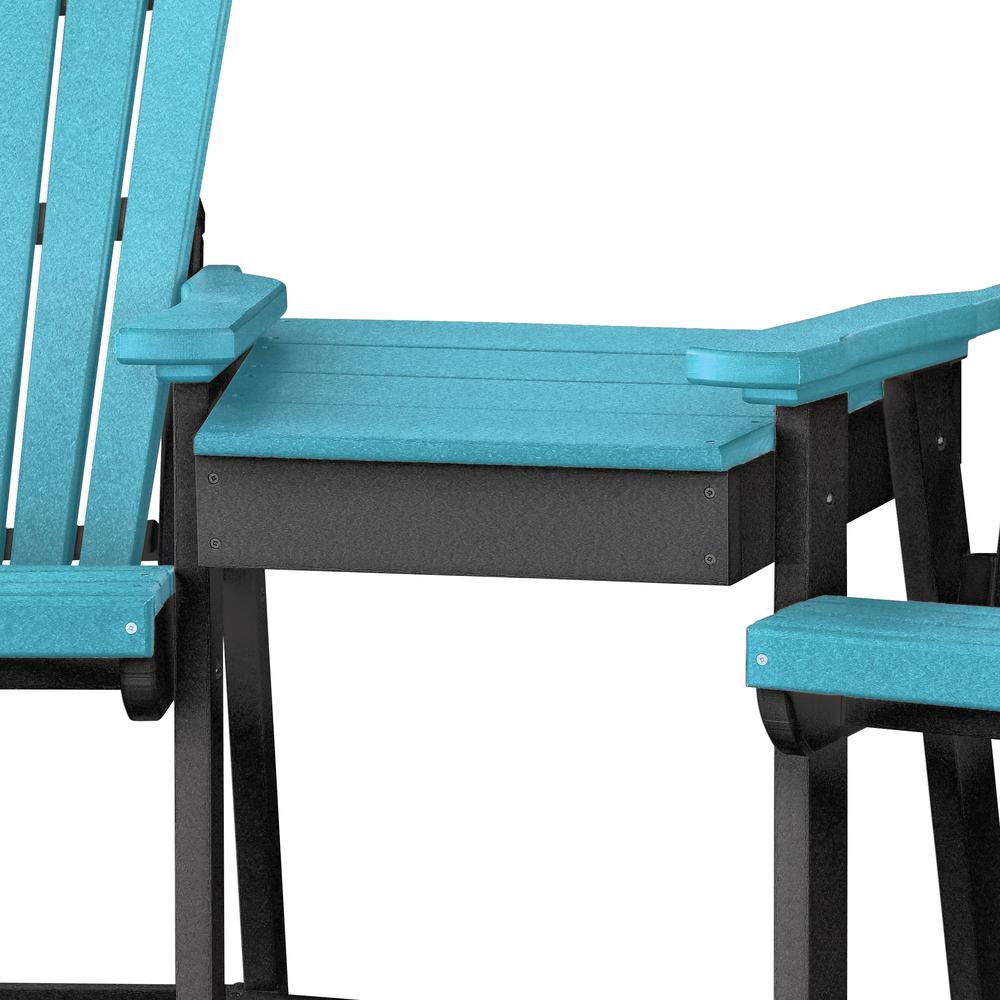 OS Home and Office Counter Height Settee Table Combo in Aruba Blue with a Black Base. Picture 4