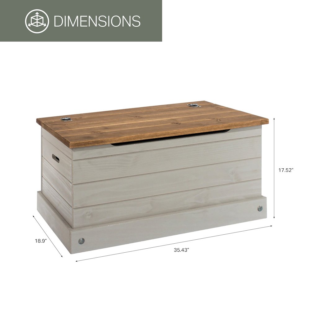 Wood Storage Trunk in Corona Gray. Picture 3