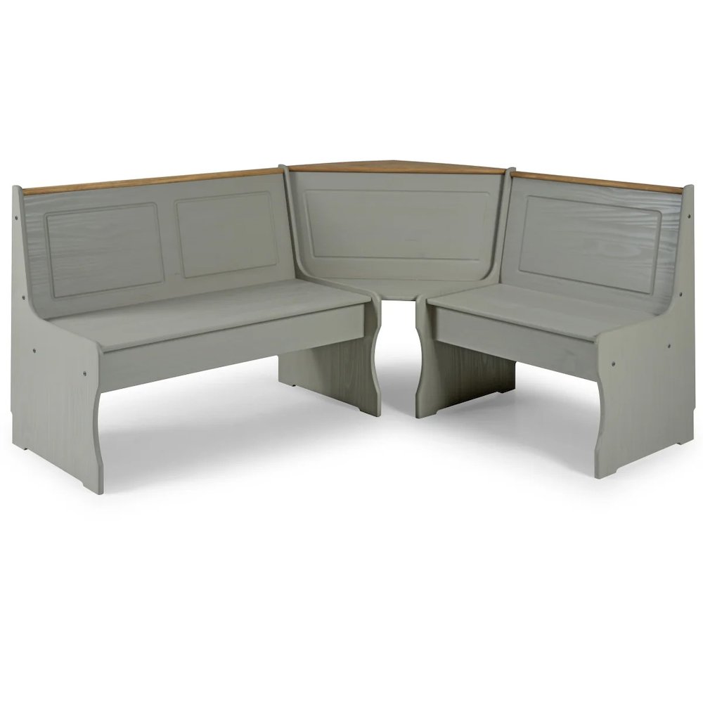 Solid Pine Corner Dining Booth in Corona Gray. Picture 3