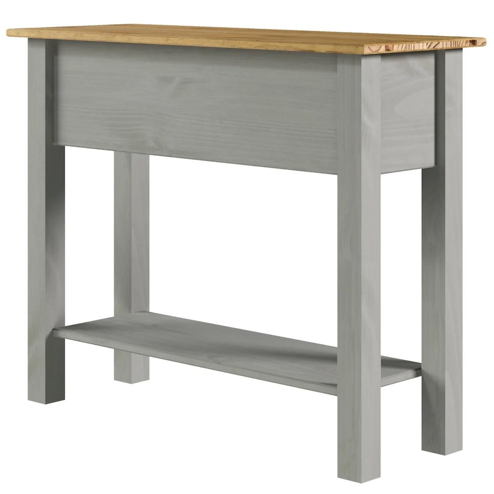 Solid Wood Two Drawer Hall Table in Corona Gray. Picture 4