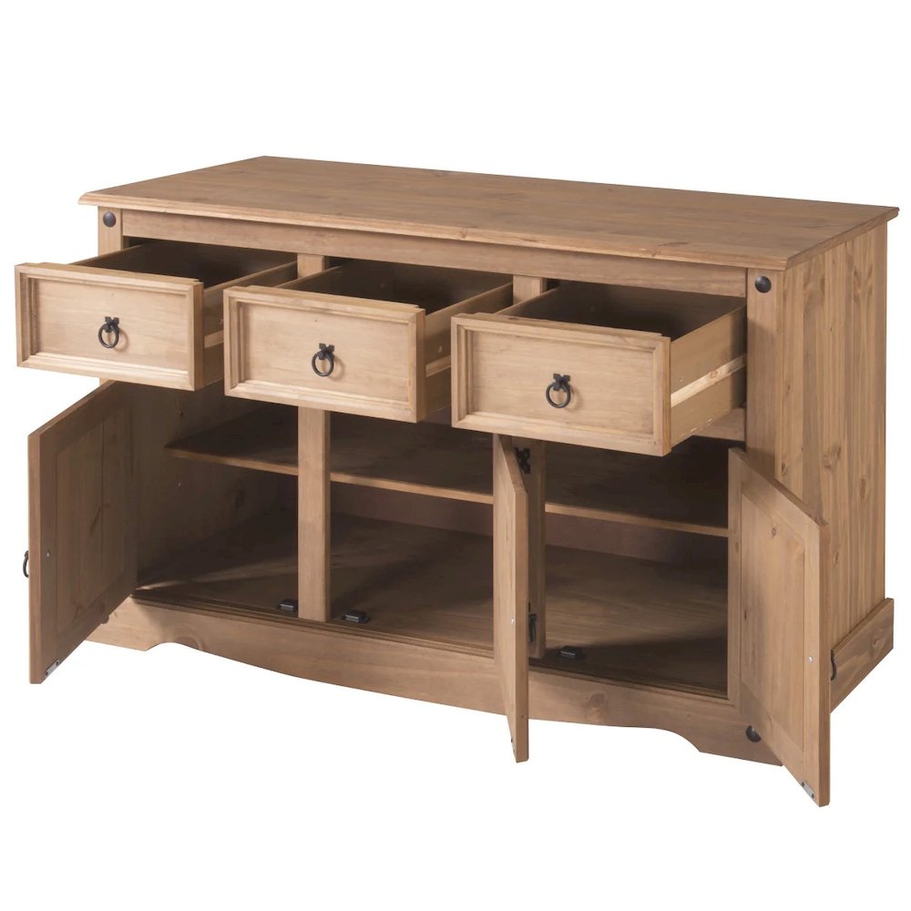 Wood Buffet Sideboard in Corona Brown. Picture 8
