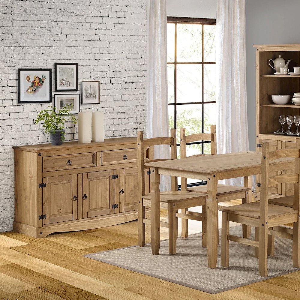 Wood Buffet Sideboard in Corona Brown. Picture 8