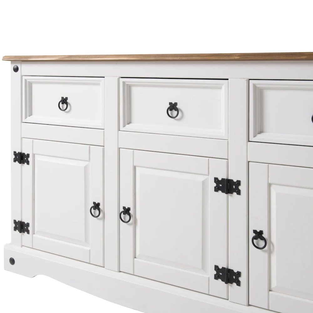 Wood Buffet Sideboard in Distressed White. Picture 1