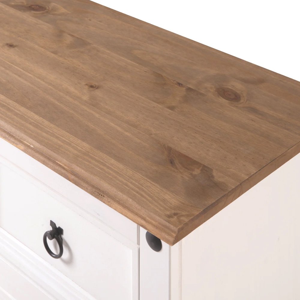 Wood Buffet Sideboard in Distressed White. Picture 5