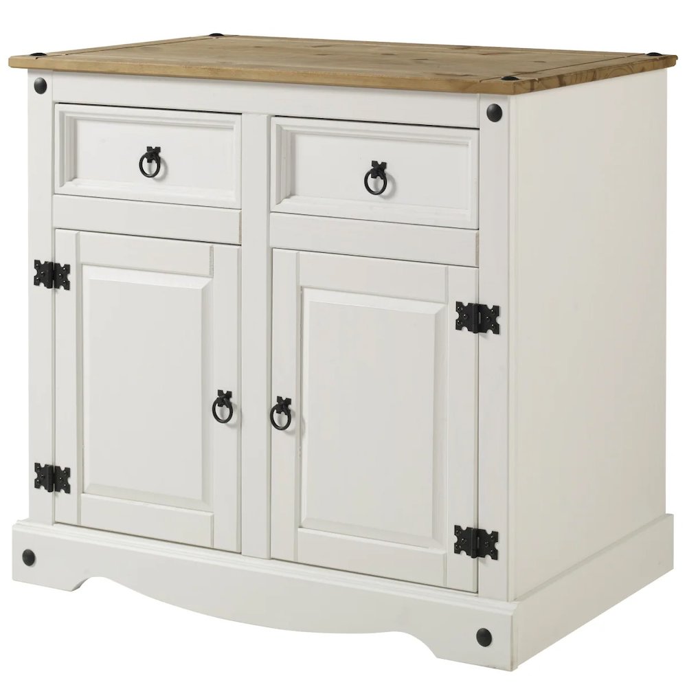 Wood Buffet Sideboard in Distressed White. Picture 1