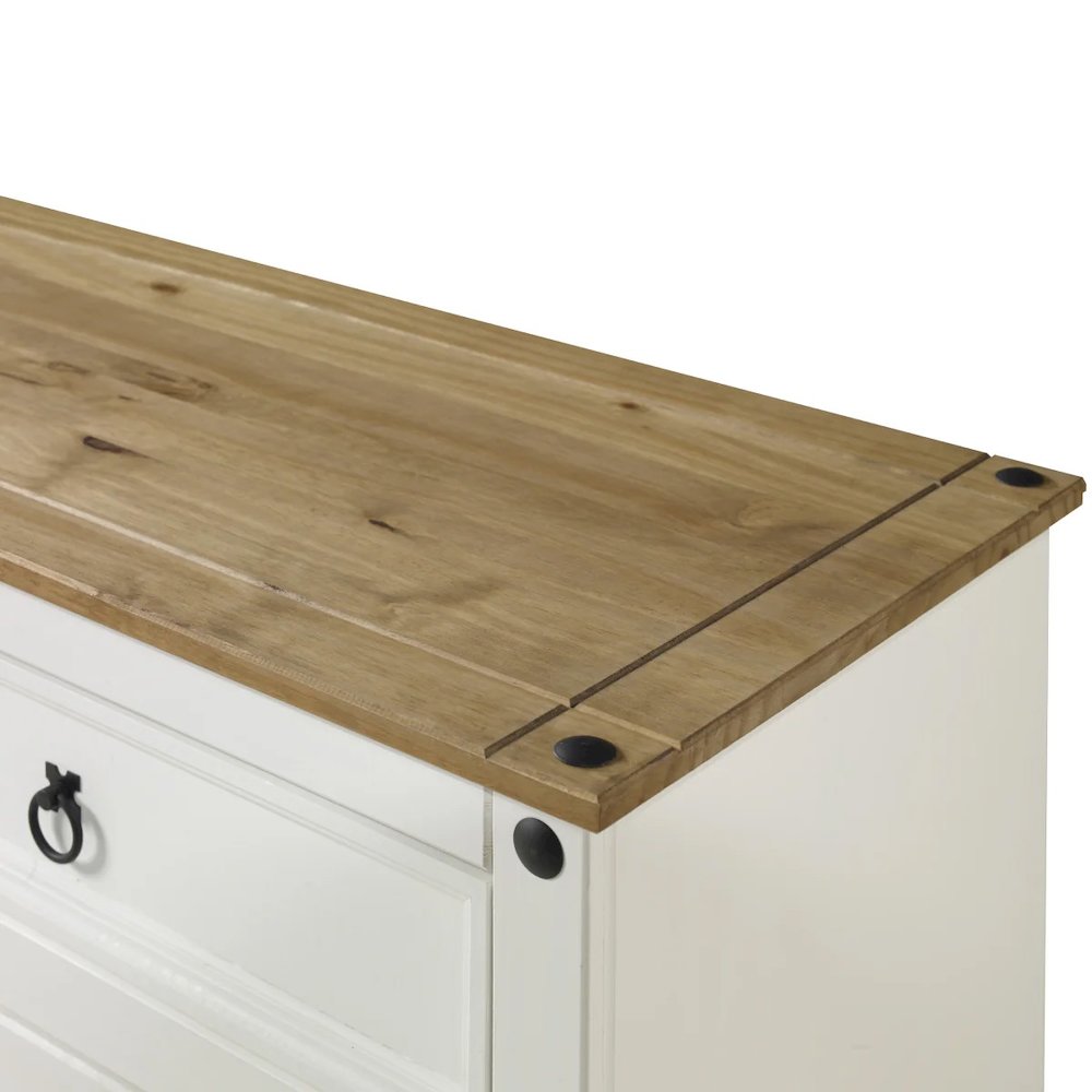 Wood Buffet Sideboard in Distressed White. Picture 3