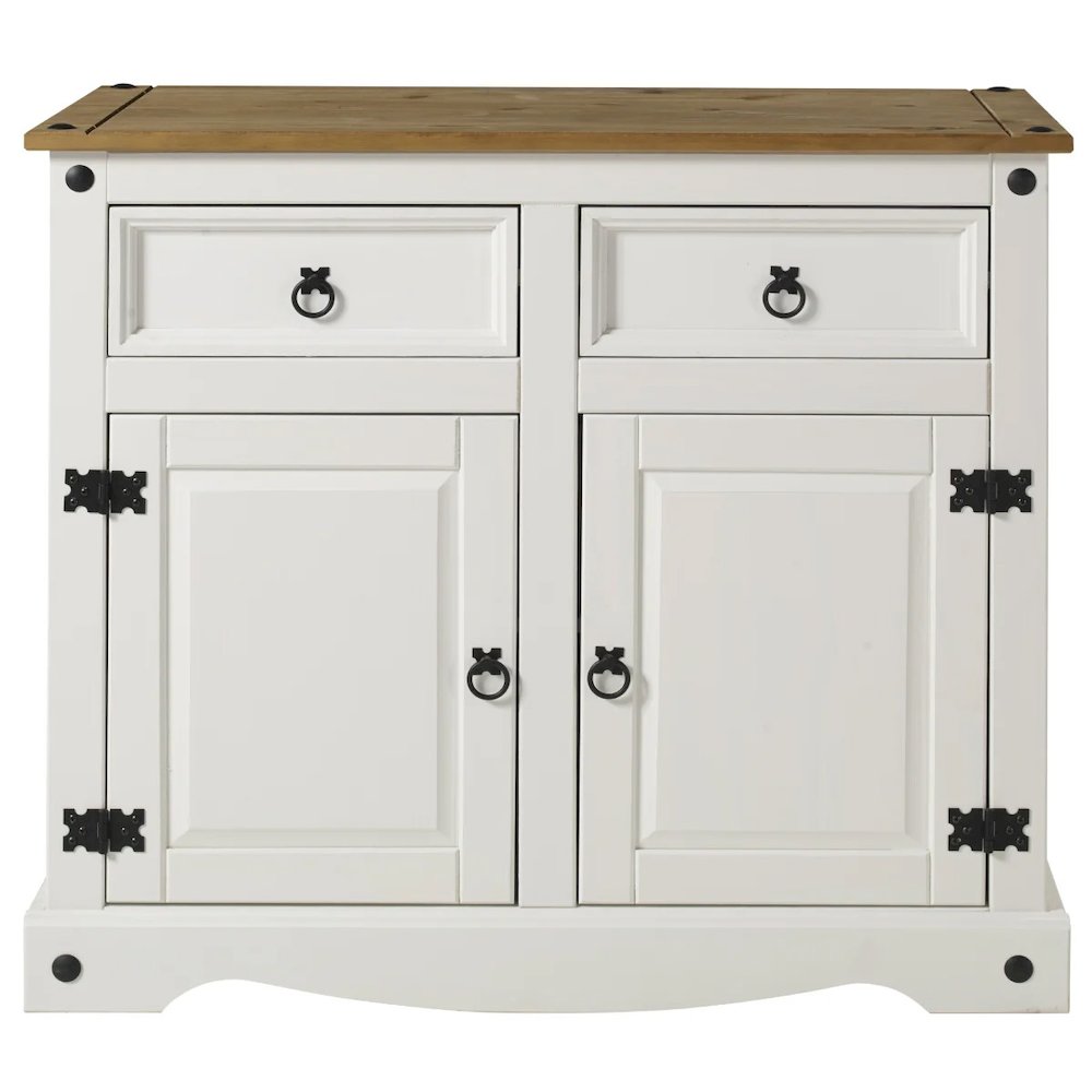 Wood Buffet Sideboard in Distressed White. Picture 4