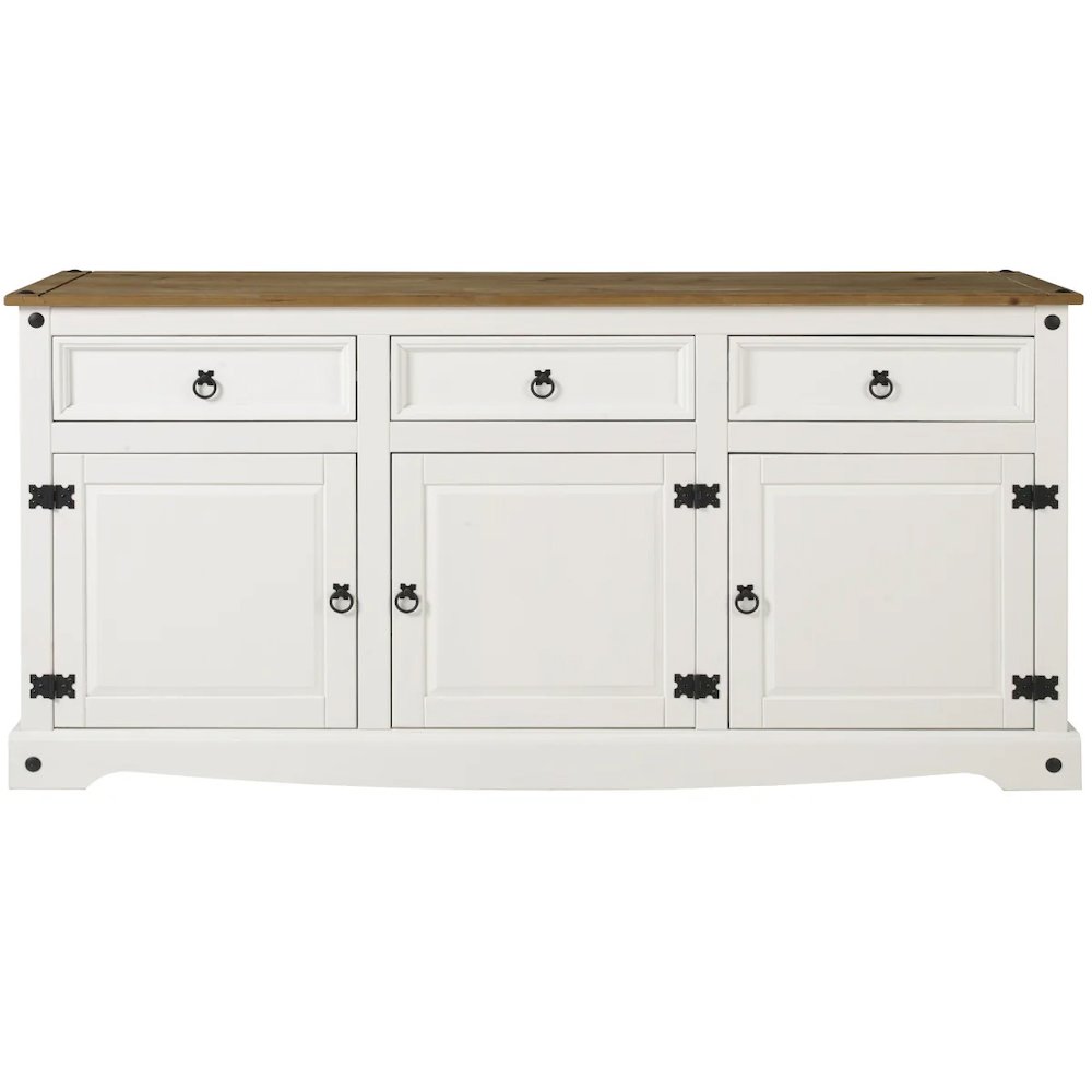 Wood Buffet Sideboard in Distressed White. Picture 3