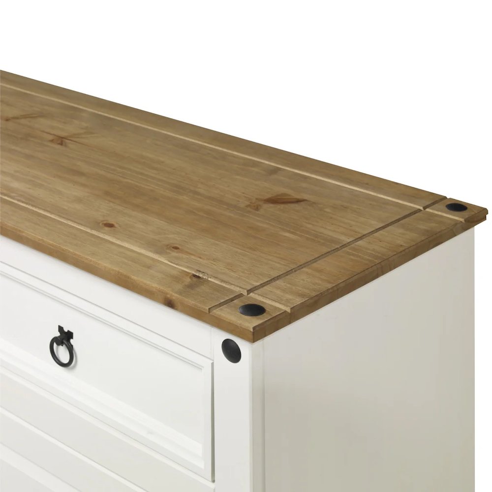 Wood Buffet Sideboard in Distressed White. Picture 4