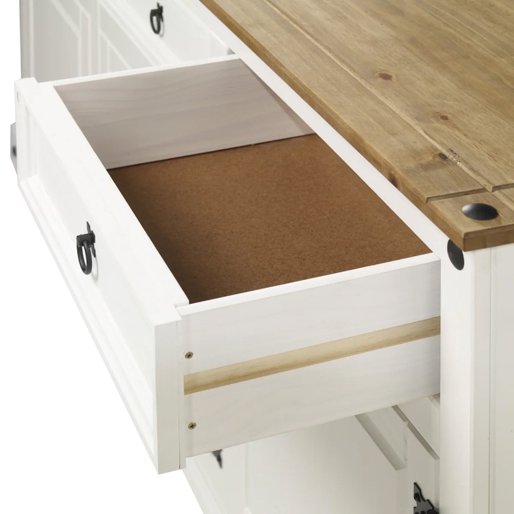 Wood Buffet Sideboard in Distressed White. Picture 6
