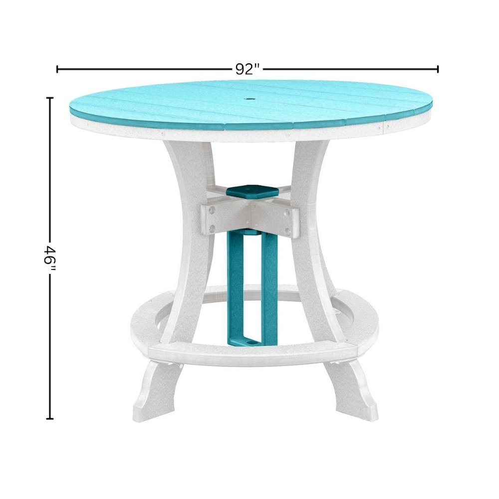 5-Pc Round Dining Set, Aruba Blue, Counter Height, Poly. Picture 9