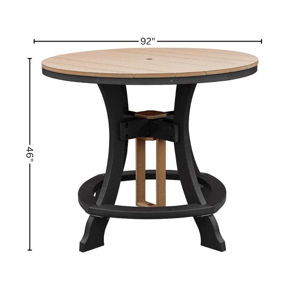 Round Counter Height Dining Set, 5-Piece, All-Weather Outdoor Furniture, Brown. Picture 9