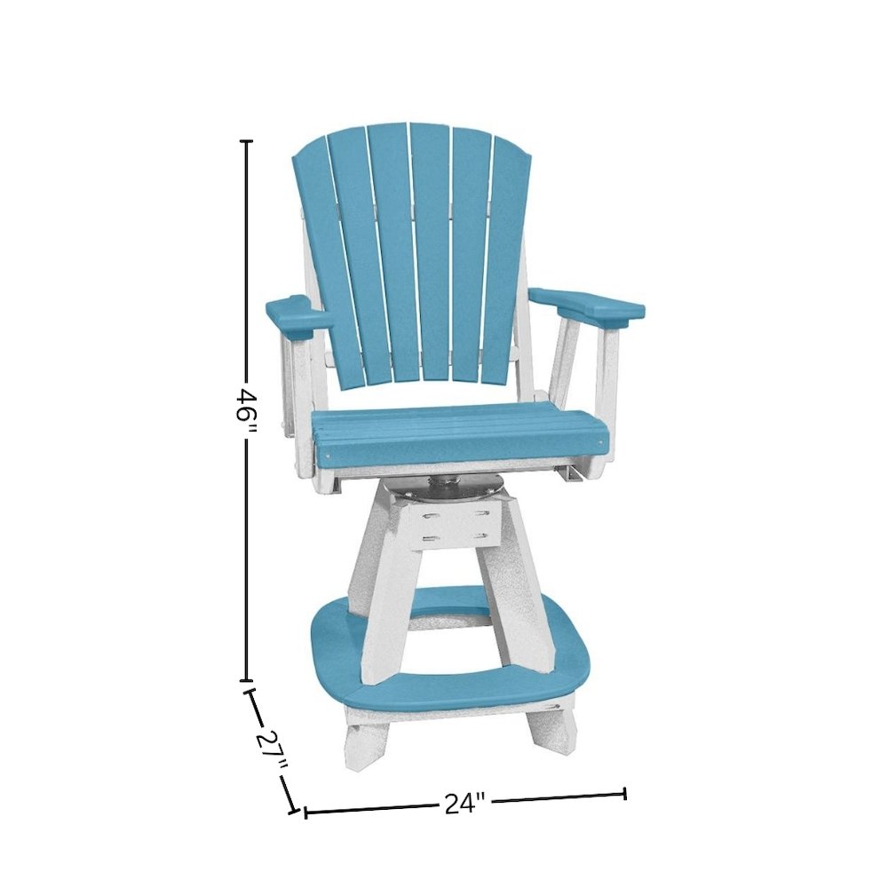 Square Counter Height Dining Set, 5-Piece, All-Weather HDPE Furniture, Blue. Picture 10