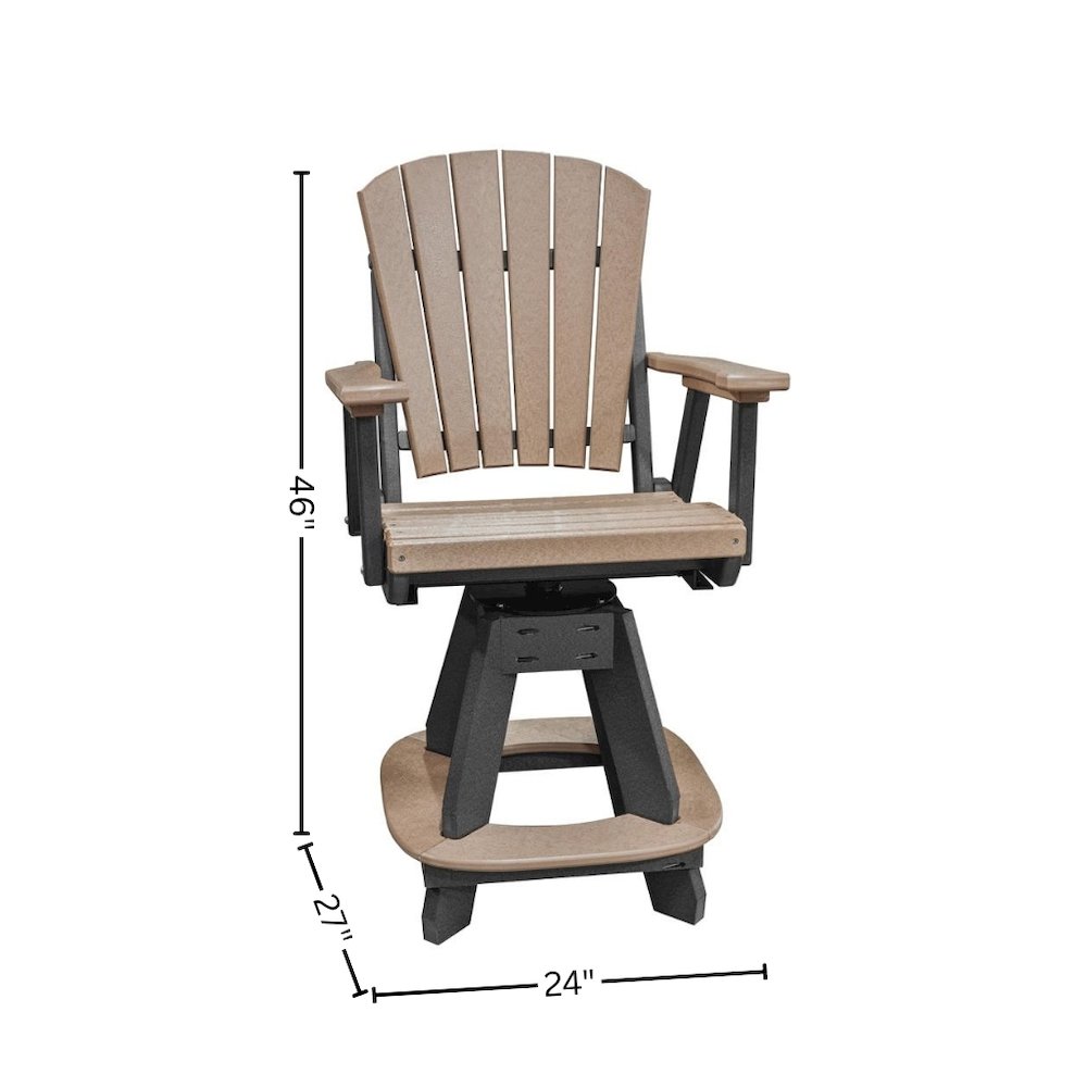Square Counter Height Patio Set, 5-Piece, HDPE All-Weather Furniture, Brown. Picture 9