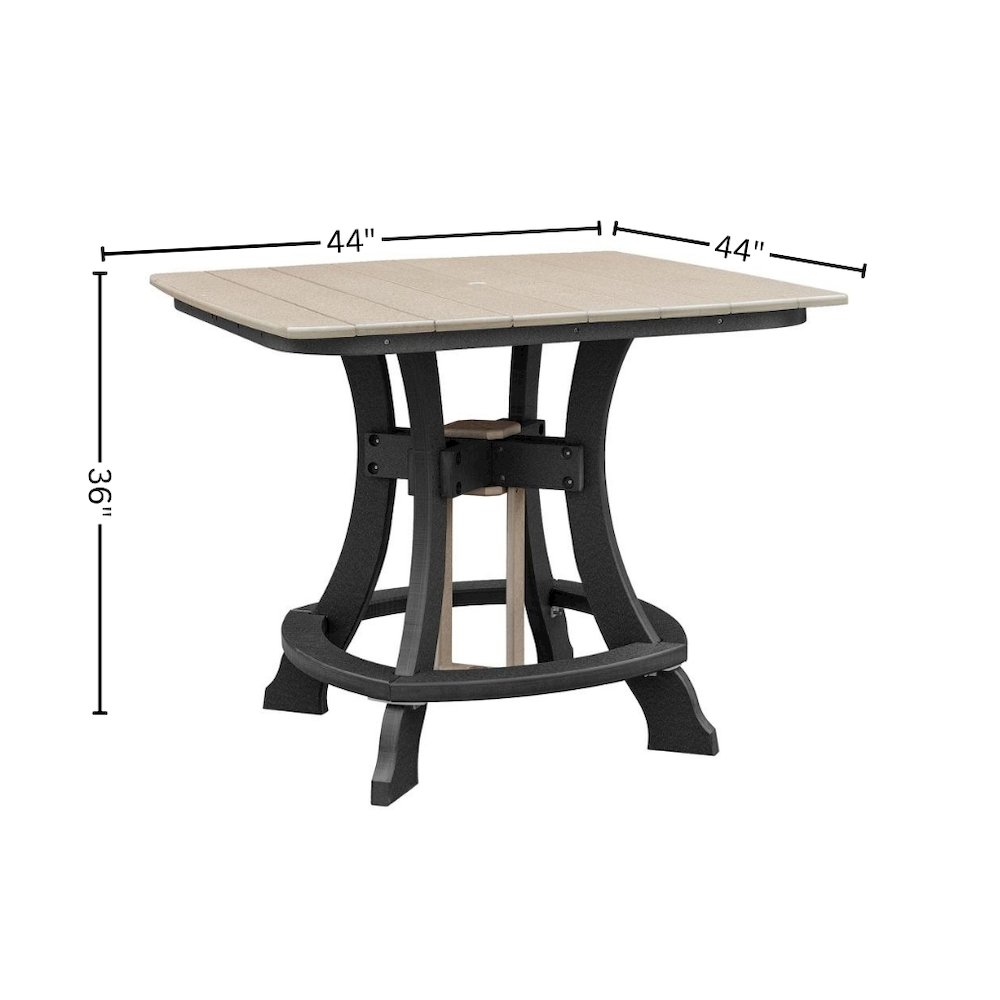 Counter Height Dining Set, 5-Piece, HDPE Square Table, Brown Patio Furniture. Picture 9