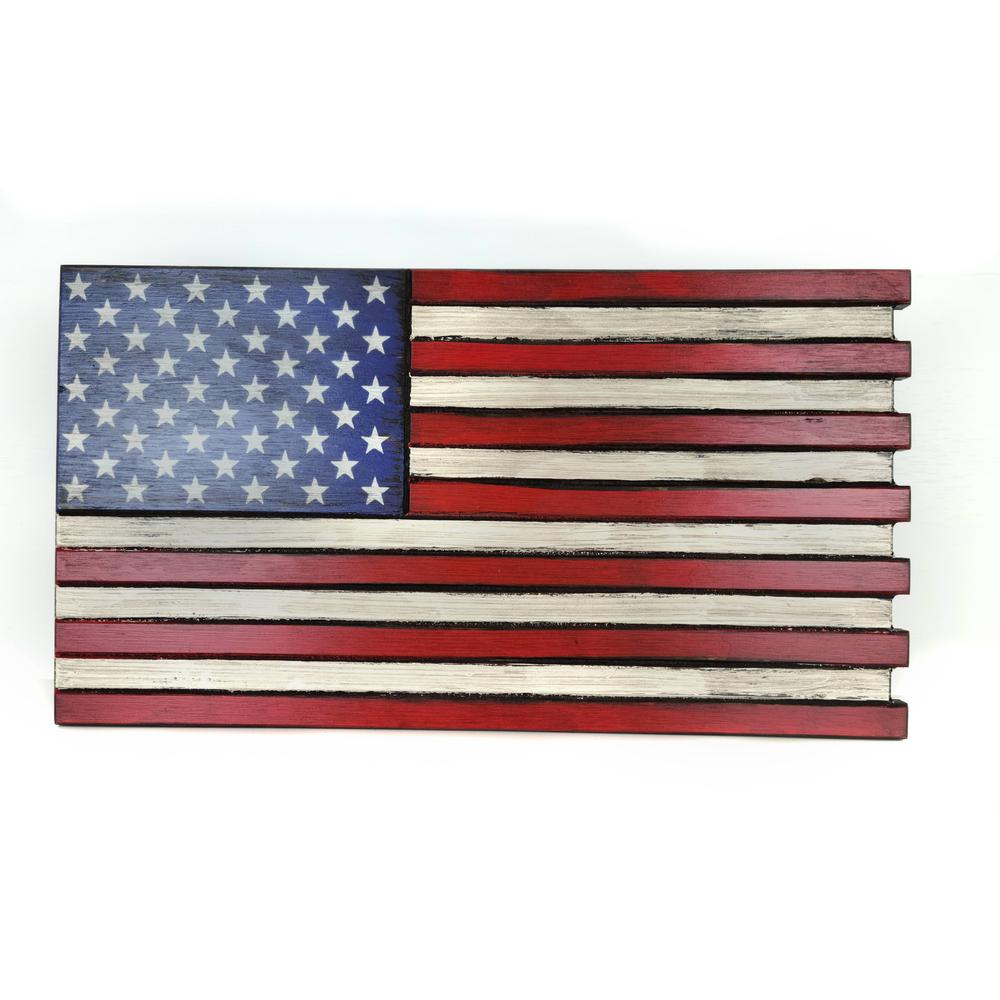 American Furniture Classics Model MINIRWB Mini American Flag Wall Display with Hidden, Locking Gun Concealment. Picture 2