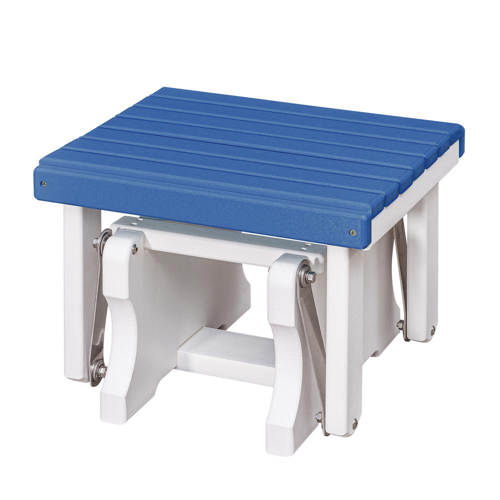 Gliding Ottoman in Blue and White. Picture 1