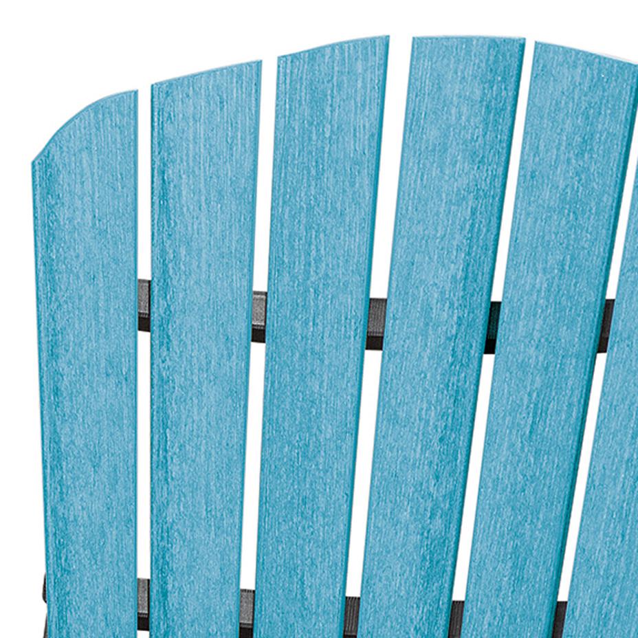 OS Home and Office Model 516ARB-K Double Balcony Height Glider with Center Table in Aruba Blue and Black. Picture 5