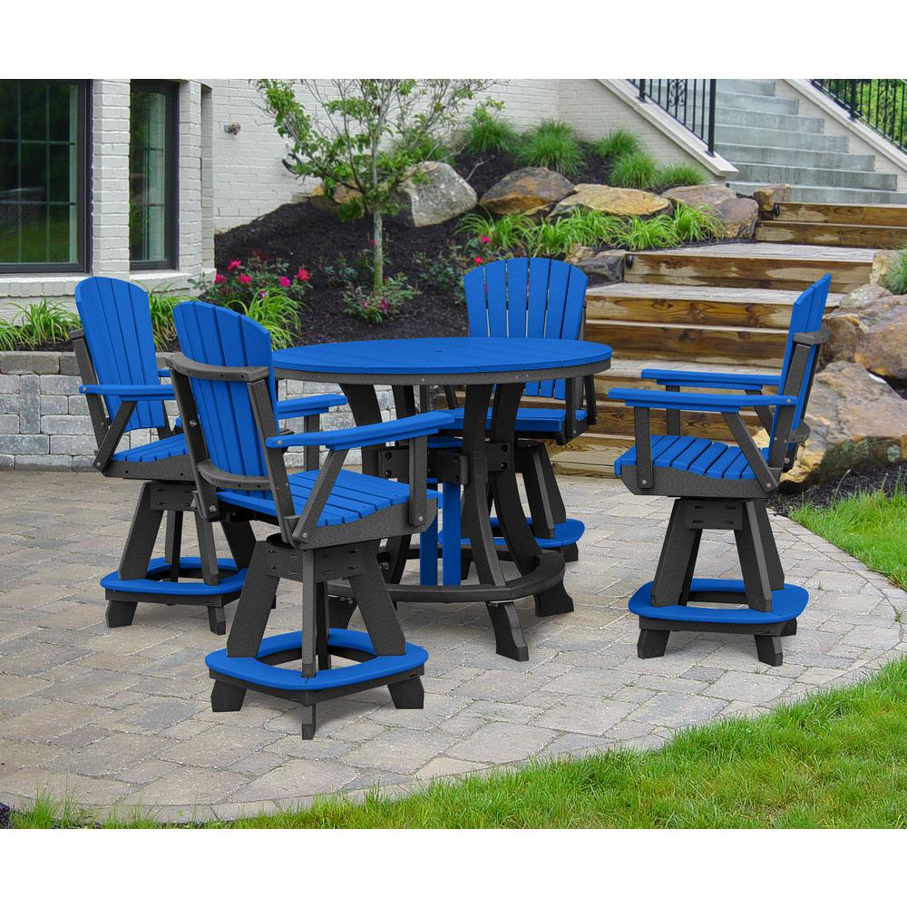 OS Home and Office Model 130-C-BBK Counter Height Swivel Arm Chair in Blue with a Black Base, Made in the USA. Picture 6