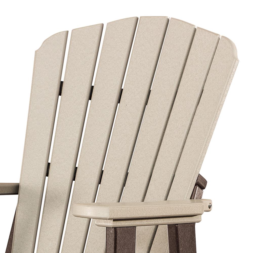 Fan Back Balcony Glider Made in the USA- Weatherwood, Tudor Brown. Picture 3
