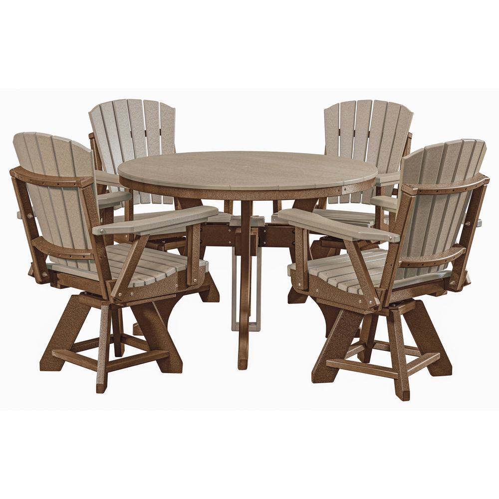 Five Piece Round Dining Height Dining Set in Weatherwood. Picture 1