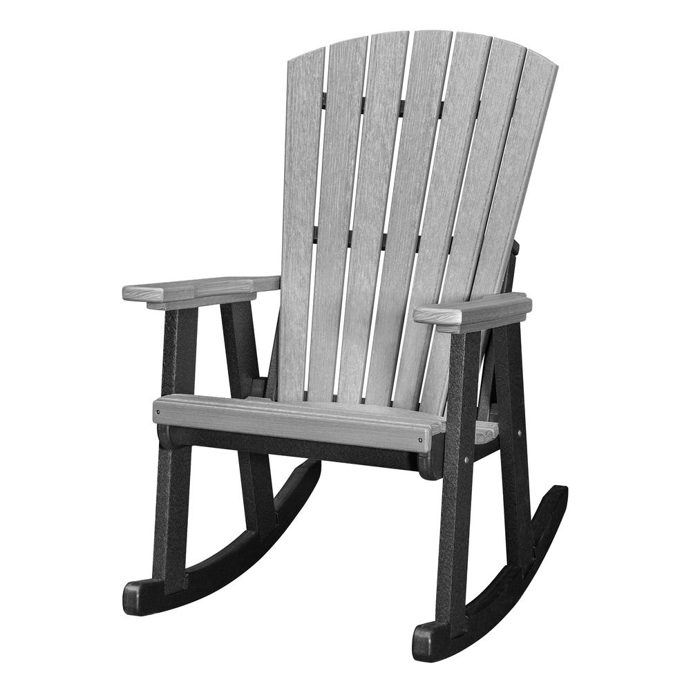 OS Home and Office Rocking Chair in Light Grey with a Black Base. Picture 2