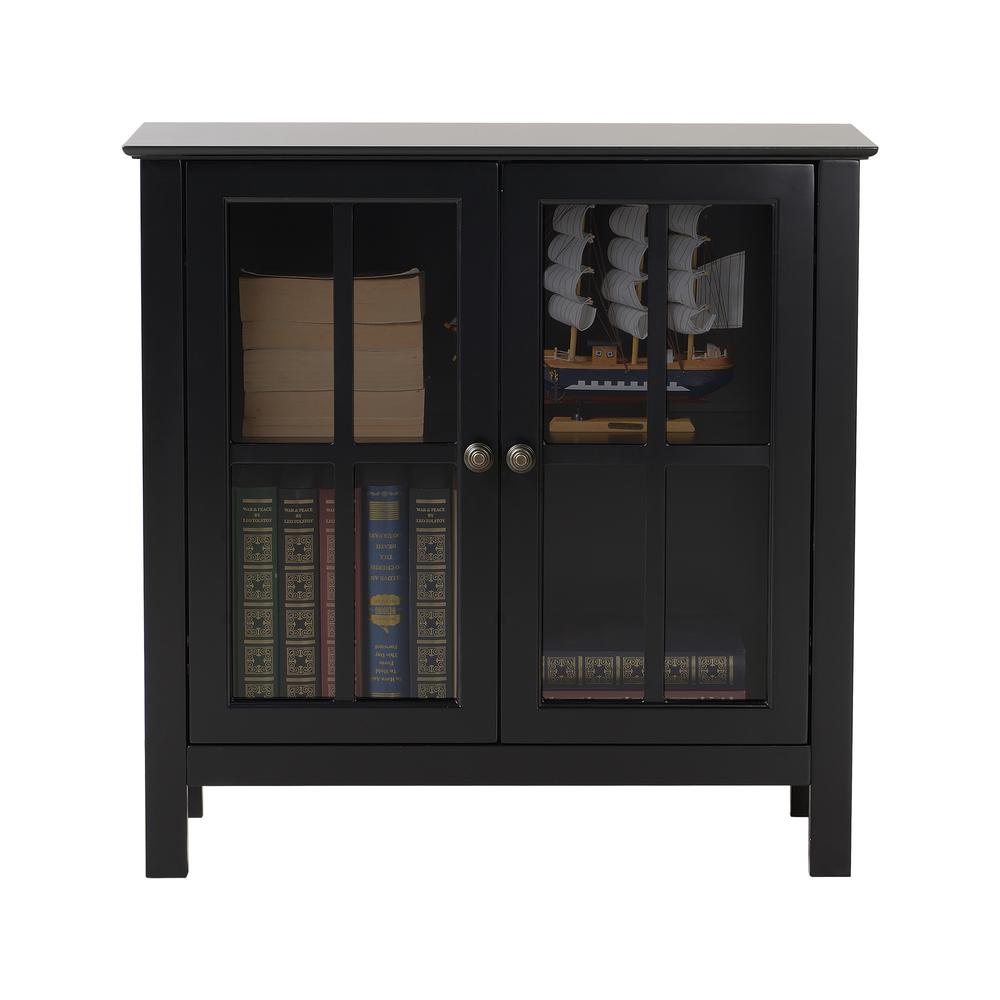 Black Glass Door Accent and Display Cabinet. Picture 5