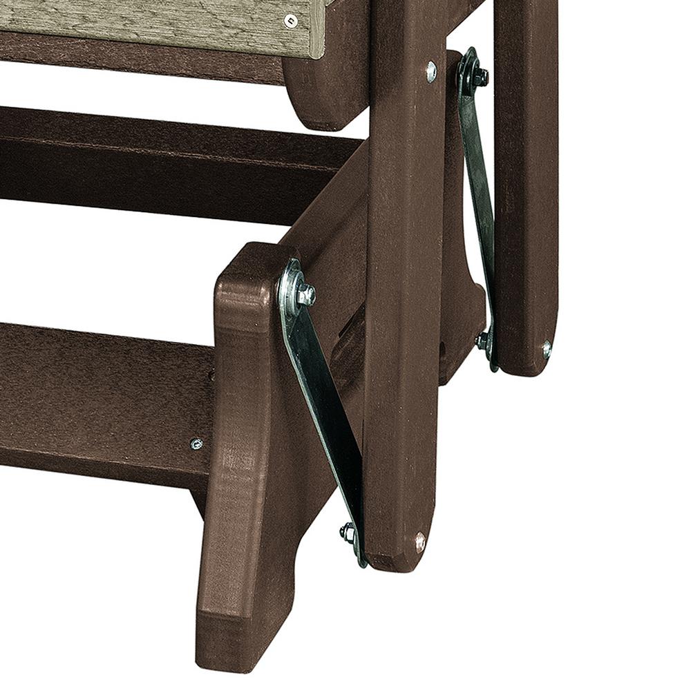 Double Glider with Center Table in Weatherwood and Tudor Brown. Picture 6