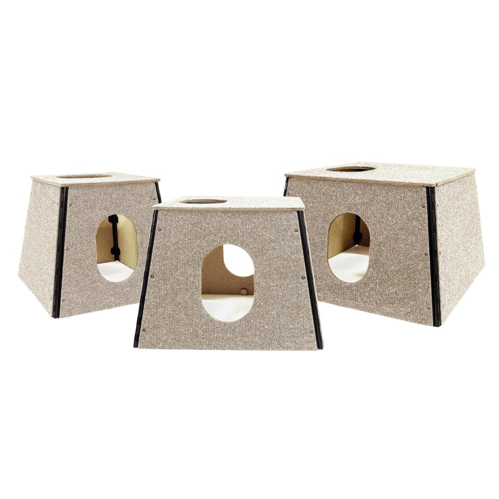 Happystack Cat Tower Model HS3SQTAN1 Pyramid Design in Tan Indoor/Outdoor Carpet. Picture 4