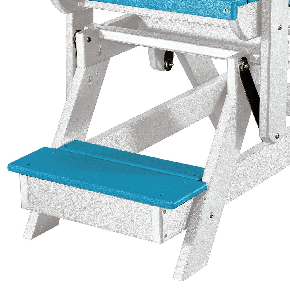 OS Home and Office Model 516ARW-K Double Balcony Height Glider with Center Table in Aruba Blue and White. Picture 7