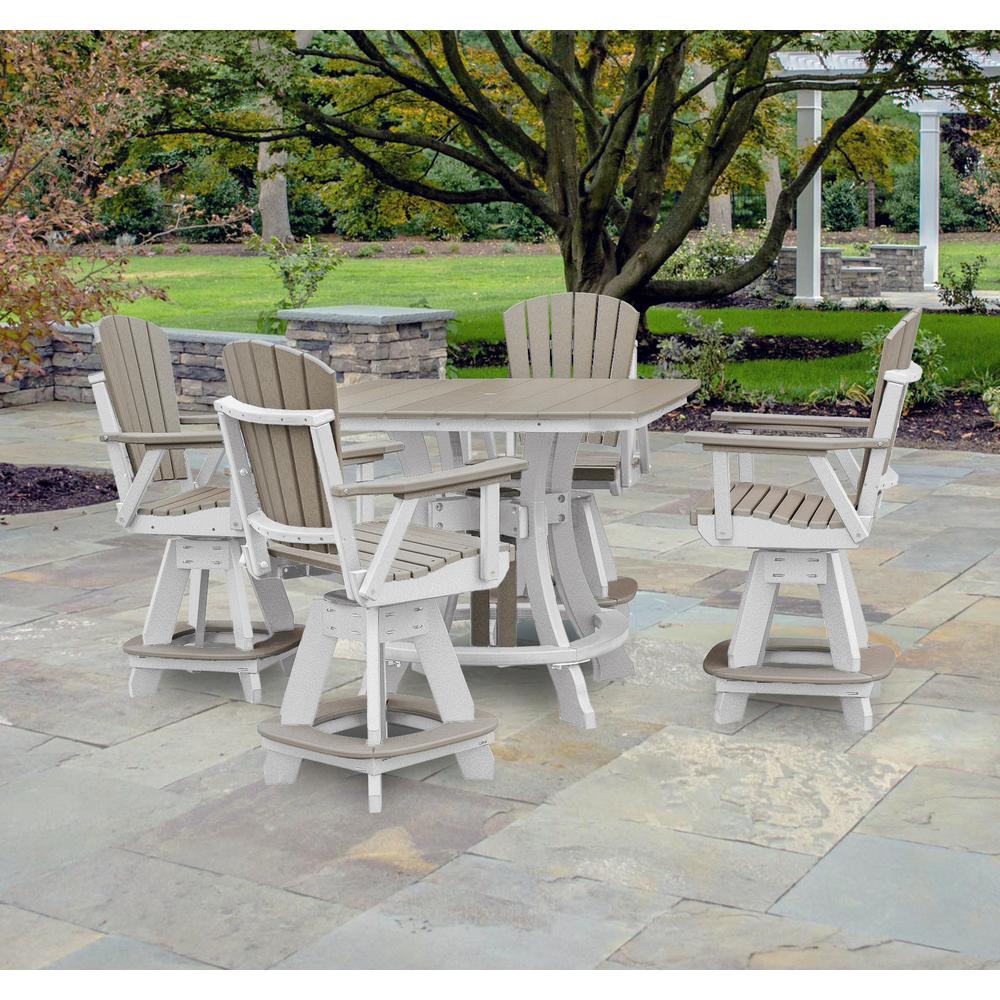 OS Home and Office Model 130-C-WWWT Counter Height Swivel Arm Chair in Weatherwood on a White Base. Picture 7