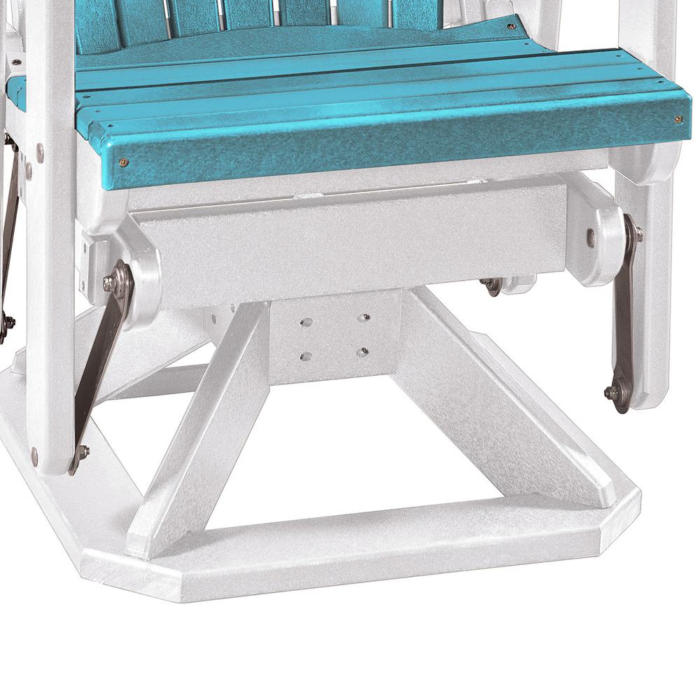OS Home and Office Model 510ARW Fan Back Swivel Glider in Aruba Blue with a White Base, Made in the USA. Picture 4