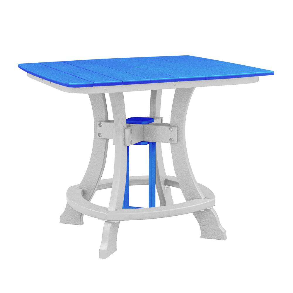 OS Home and Office Model CS130BW-K Five Piece Square Counter Height Dining Set in Blue on a White Base. Picture 5