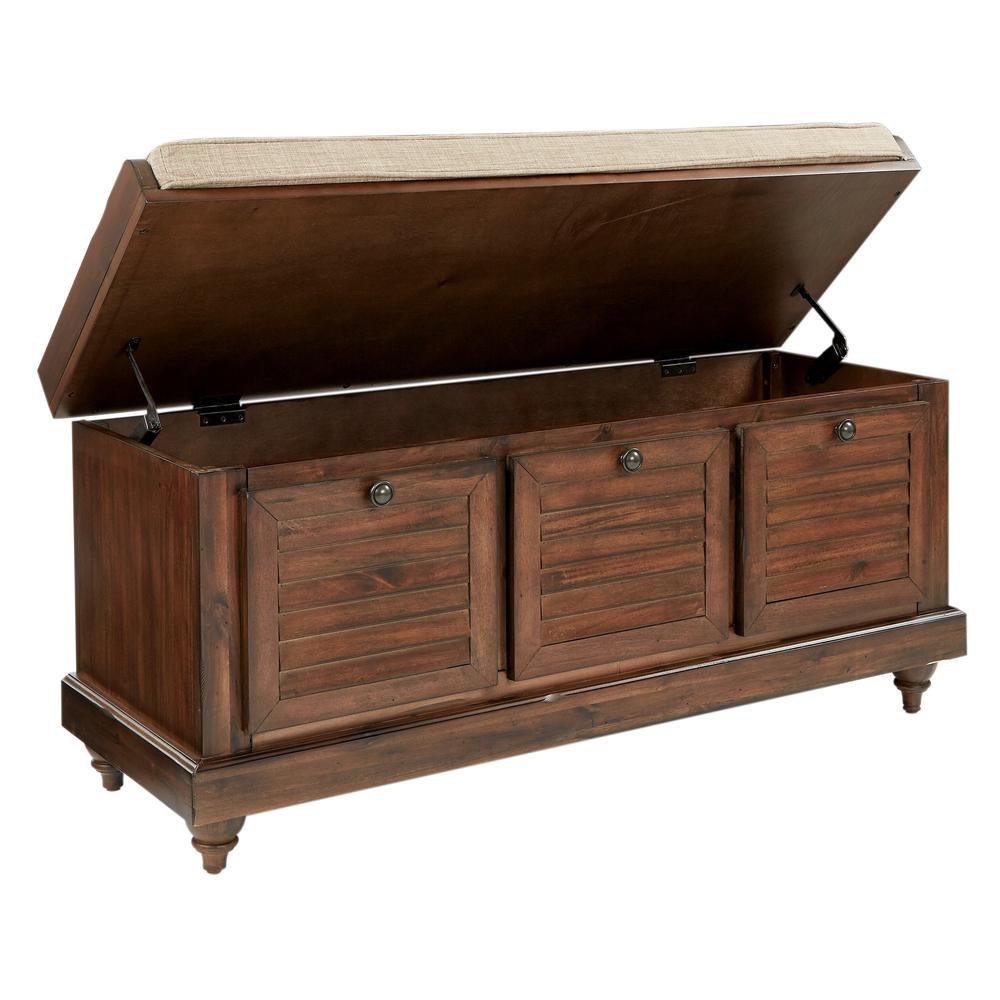 Dover Storage Bench in Distressed Brown ASM, DOV-DB. Picture 2